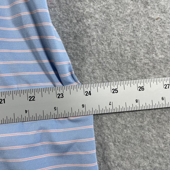 Peter Millar Polo Shirt Mens XL Blue Striped Summer Comfort Bay Hill Golf - Picture 4 of 8